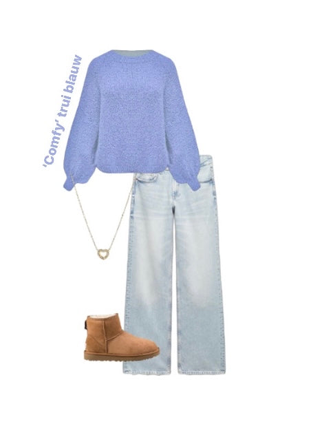 ‘Comfy’ trui blauw