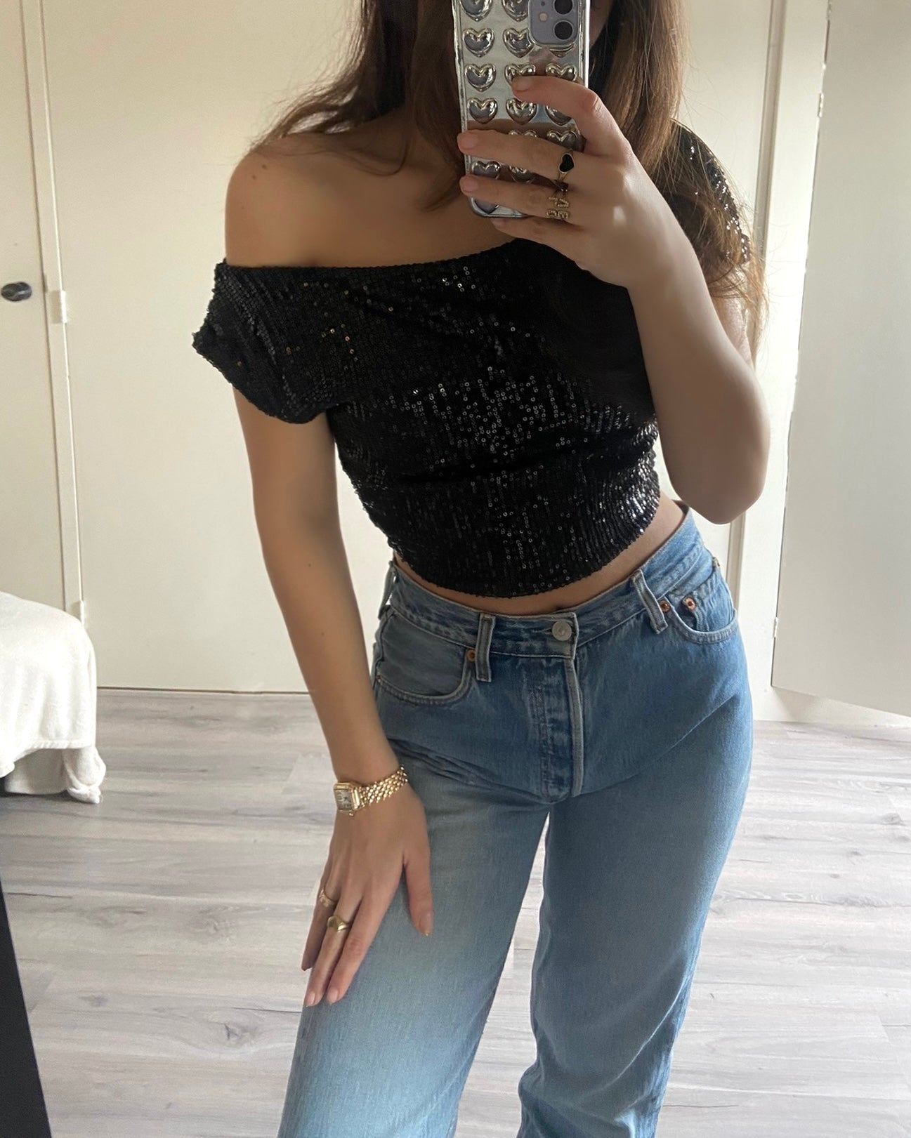 ‘Glam’ top zwart