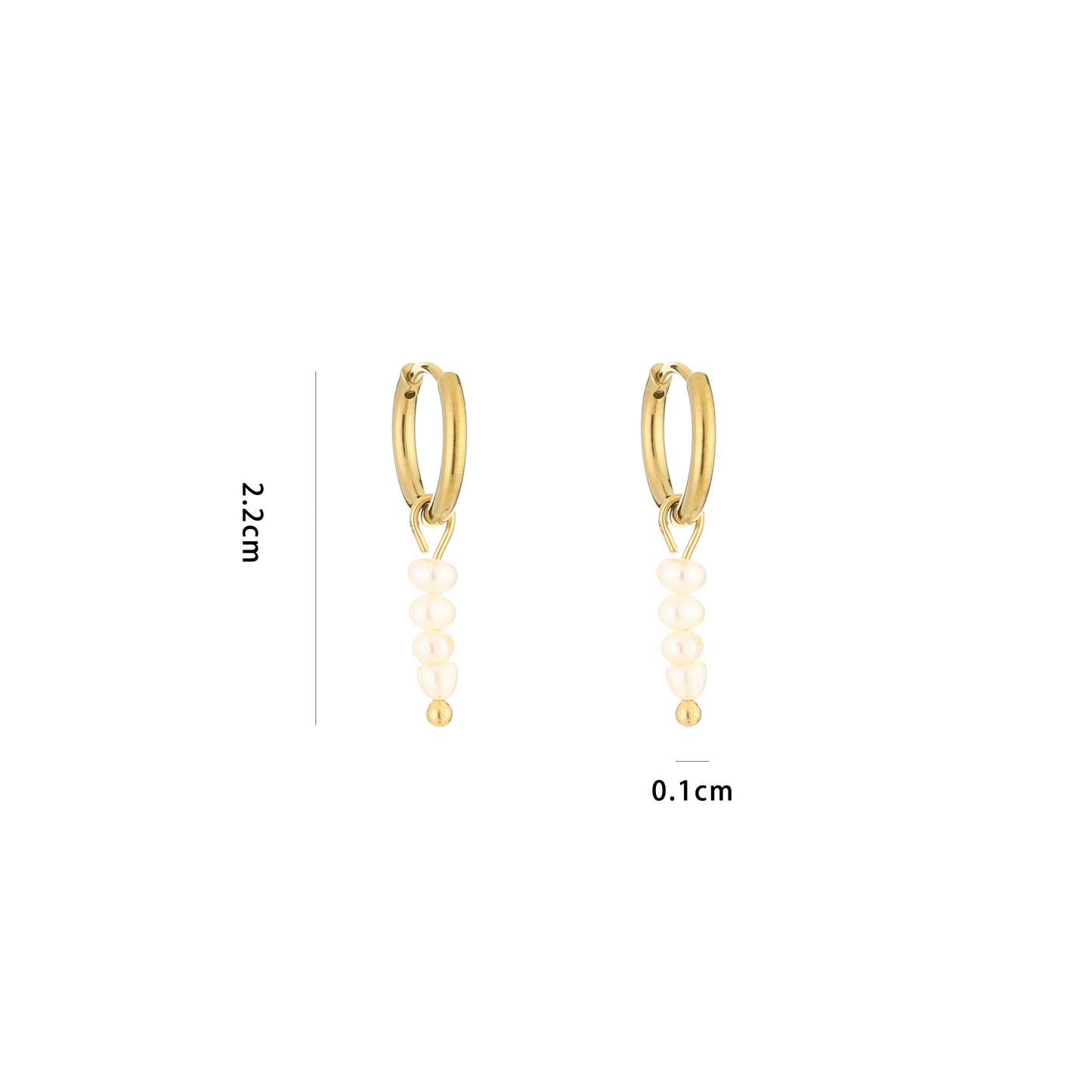 ‘Pearl’ earrings goud