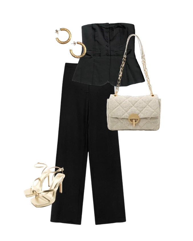 ‘Closed off’ tube top met knopen