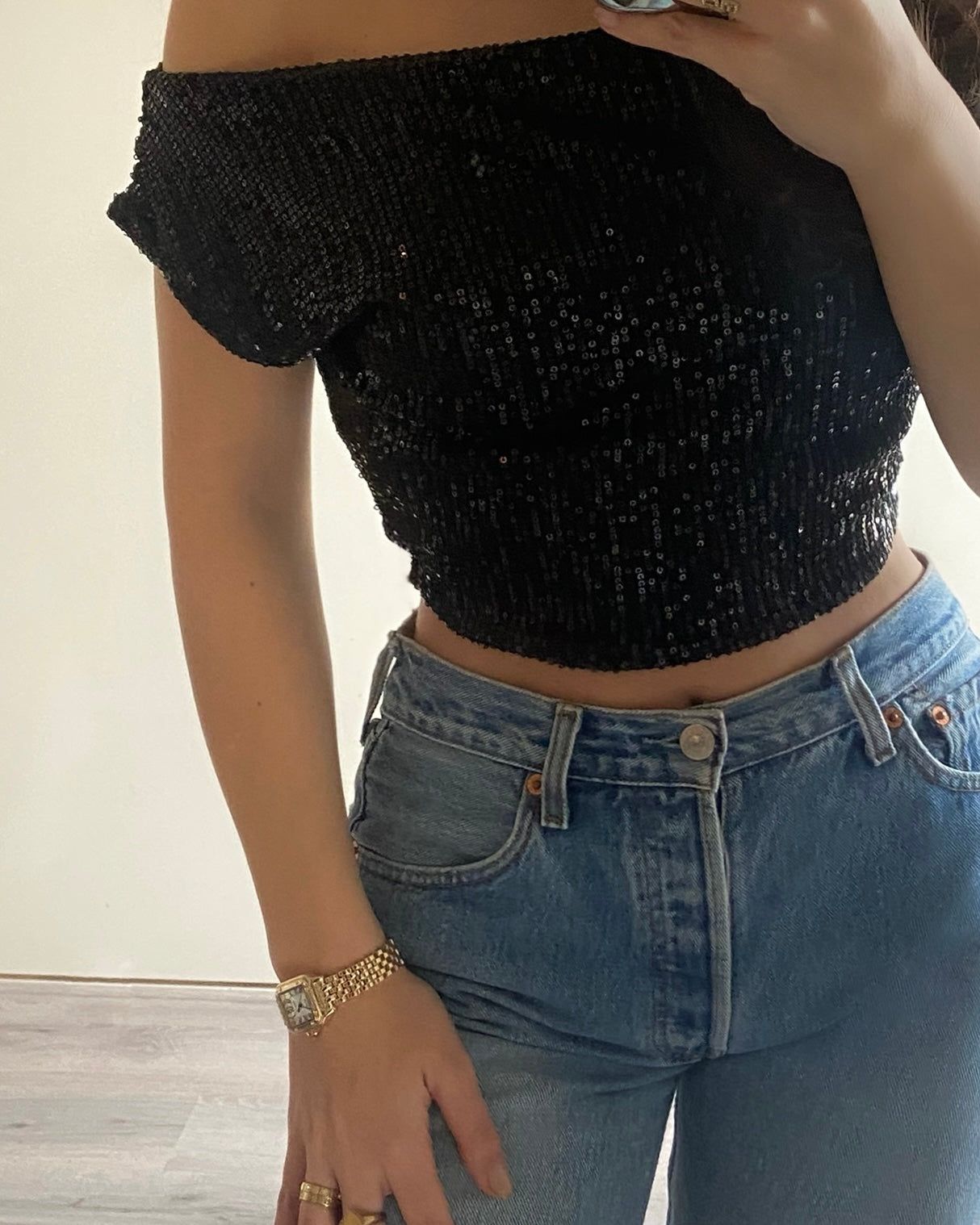 ‘Glam’ top zwart