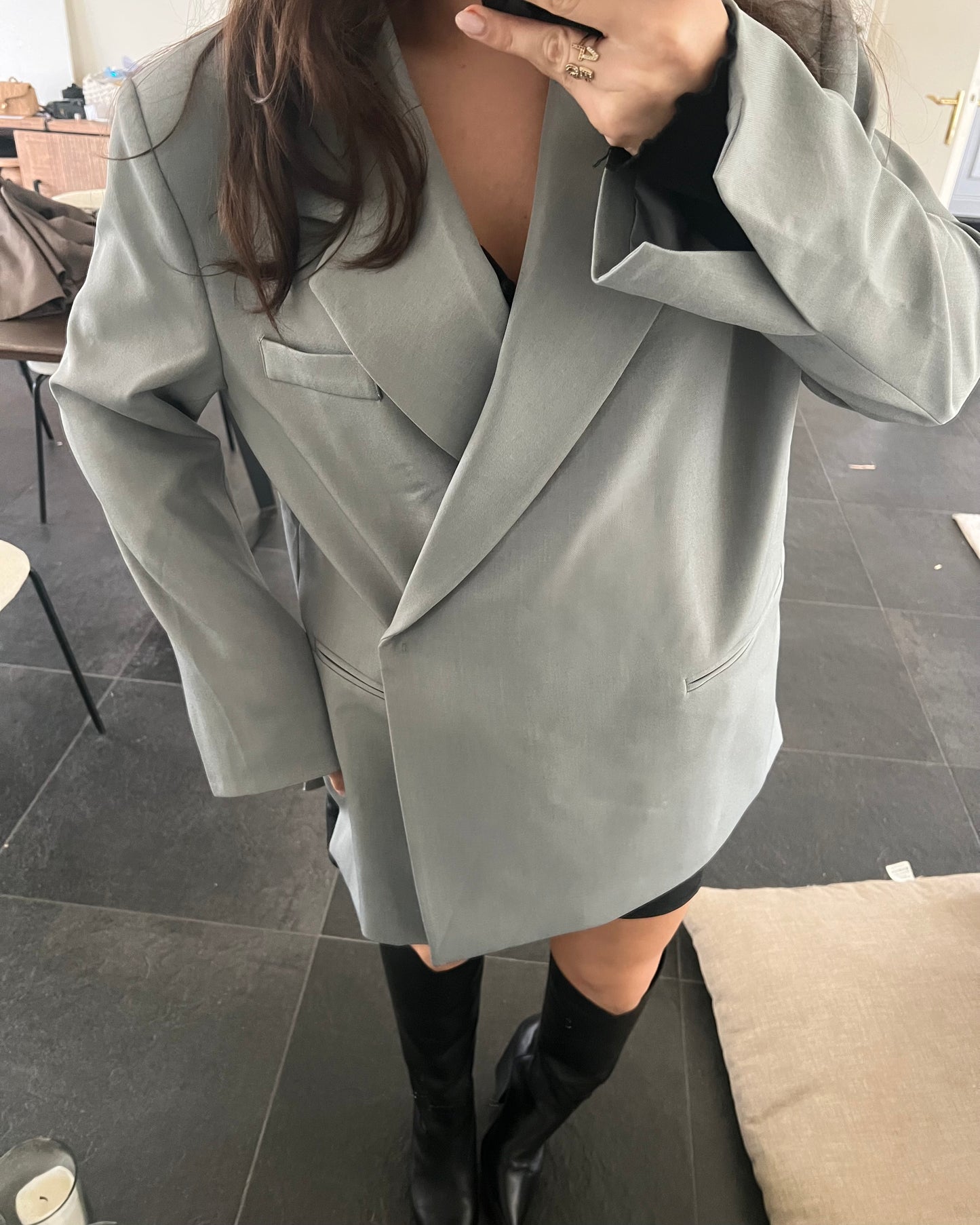 ‘Oversized’ blazer grey