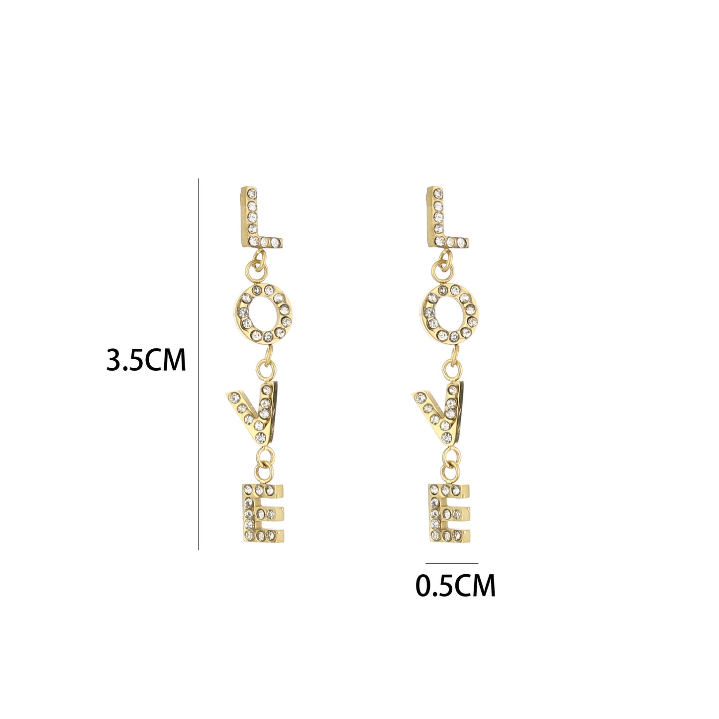 ‘Glitter love’ earrings