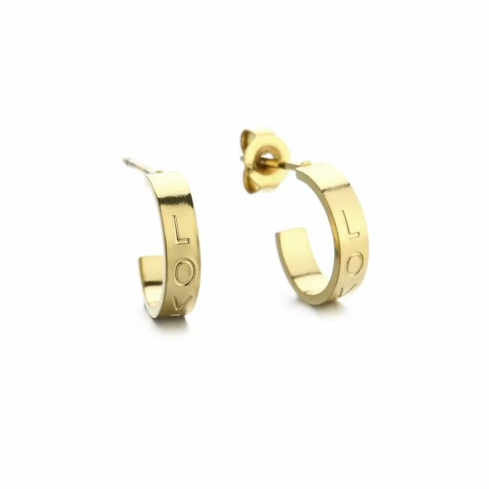 ‘L.O.V.E’ oorbellen goud