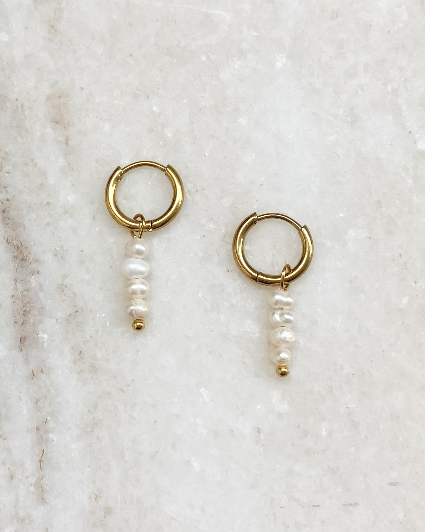 ‘Pearl’ earrings goud