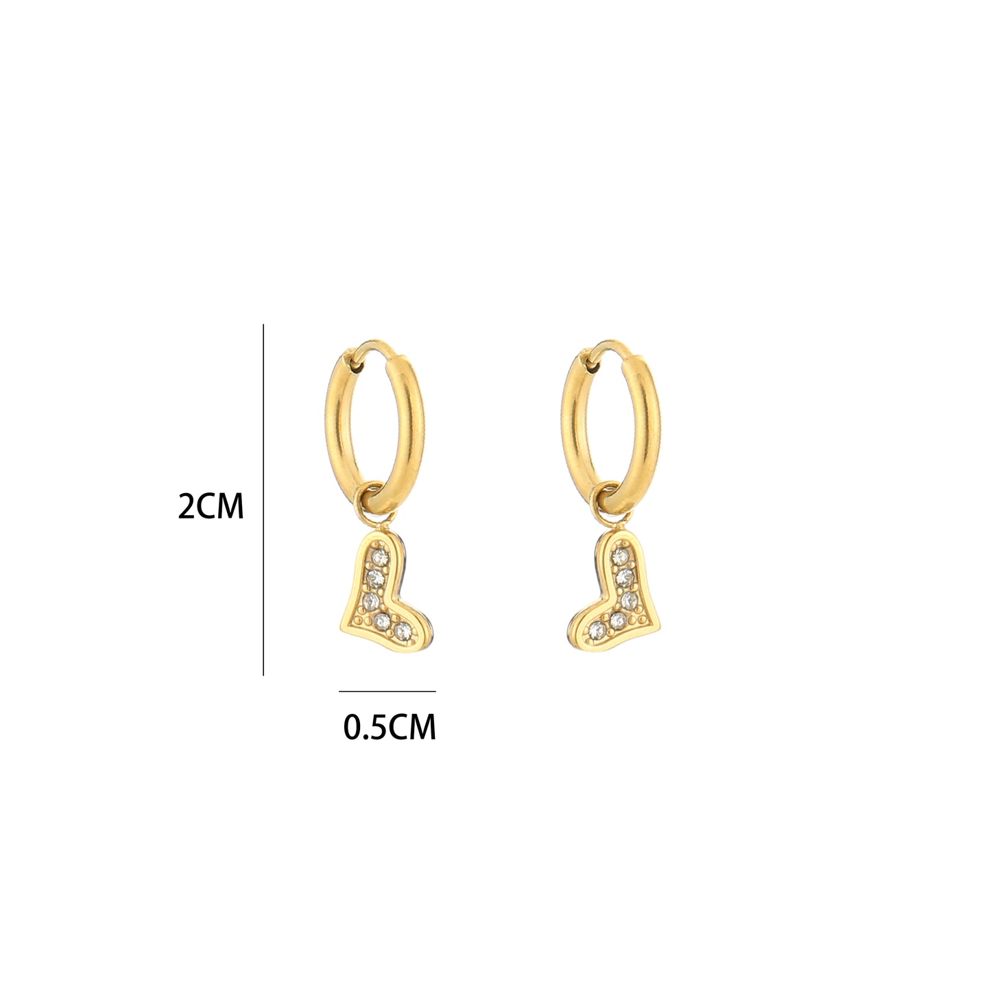 ‘Hearted’ earrings goud