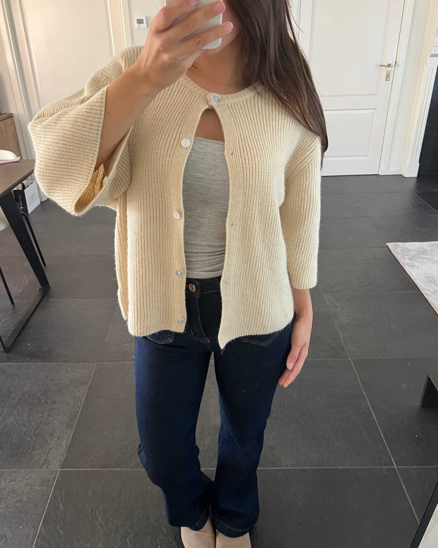 ‘True’ vestje beige