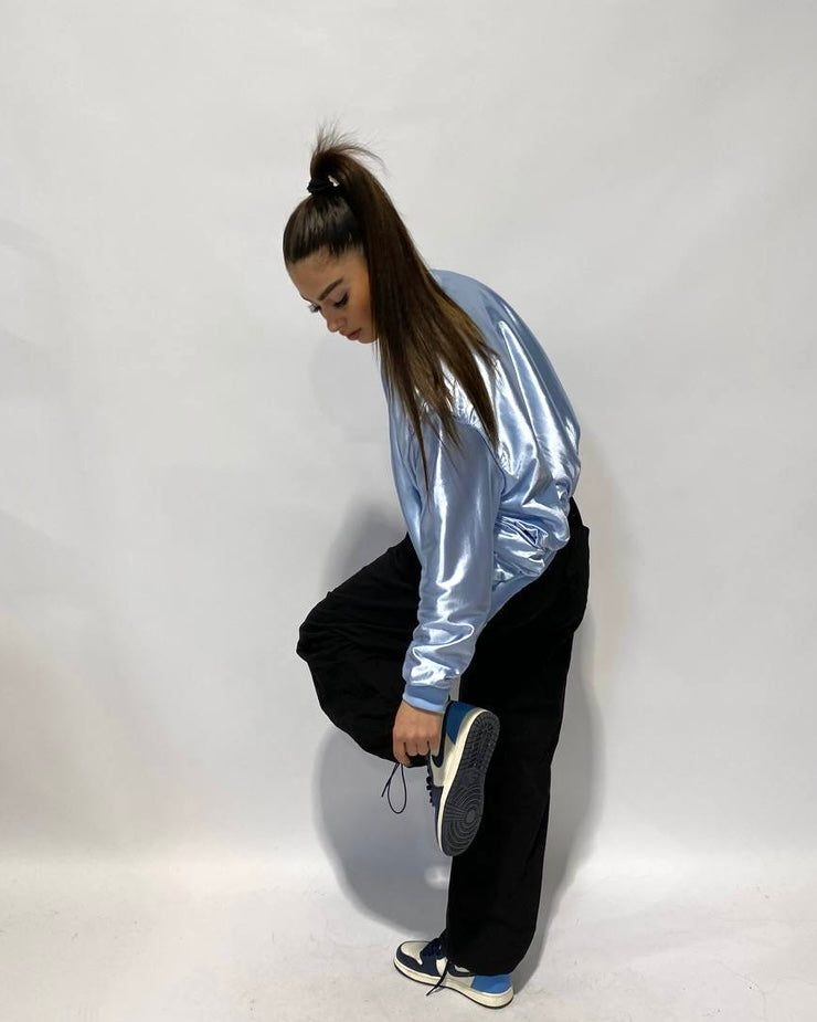 Shiny bomberjacket blauw