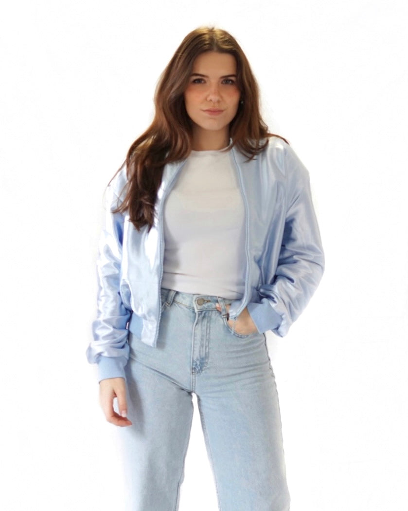 Shiny bomberjacket blauw