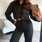 ‘Daily’ cropped blouse zwart