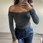 ‘Sky’ off shoulder top