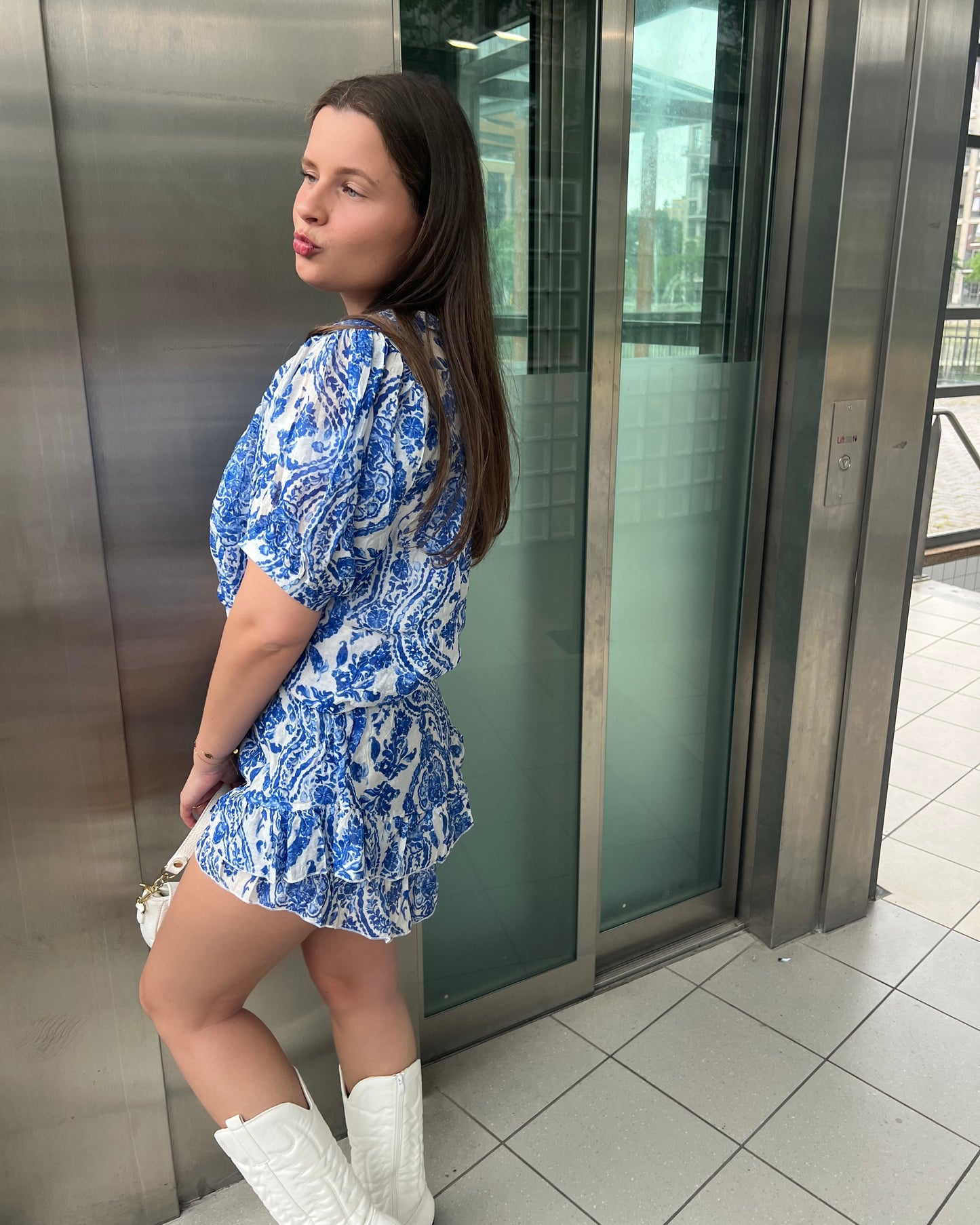 ‘Sunny’ broekrokje blauw