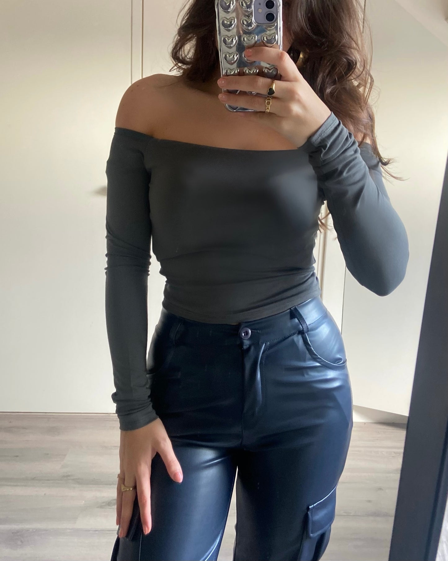 ‘Sky’ off shoulder top