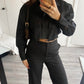 ‘Daily’ cropped blouse zwart