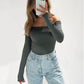 ‘Sky’ off shoulder top