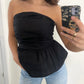 ‘Ruffle’ top zwart