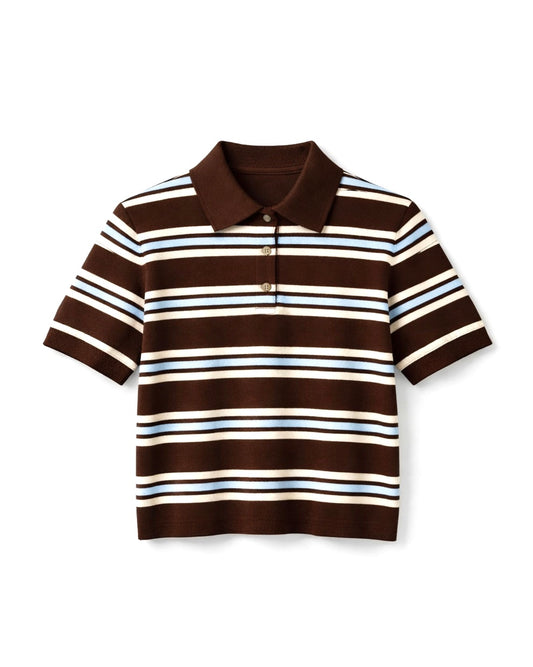 STRIPED POLO TOP