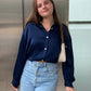 ‘Satin’ blouse navy