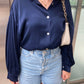 ‘Satin’ blouse navy