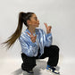 Shiny bomberjacket blauw