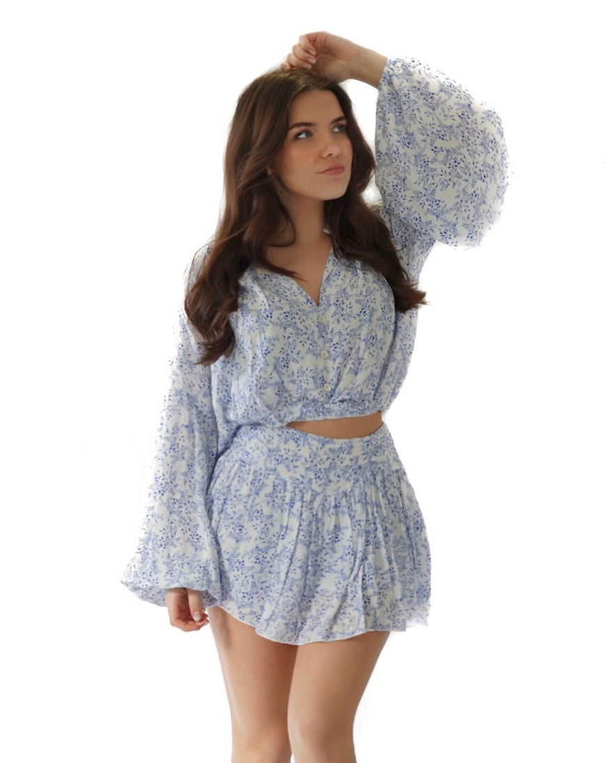 ‘Venice’ skort blauw