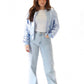 Shiny bomberjacket blauw