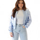 Shiny bomberjacket blauw